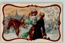 Delila Nr. 2324 Poesie / Liebe Frau im Reitersitz Liebespaar Wenau 1924 Künstlerkarte