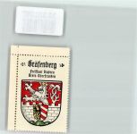 91322 W8554 Gräfenberg , Oberfr Vignette Wappen Kaffee Hag Nr. 19 ca. 1920-1940 Zinnenmauer Löwe