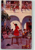 Juerga gitana sign. M. Bertucho Motiv Spanien Künstlerkarte
