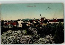 Chlumec n. Cidlinou Chlumetz Zidlina Gebrauchsspuren Turm Baumblüte