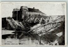 Mitau Jelgava 1917 - zerstörte Brücke über die Drixe