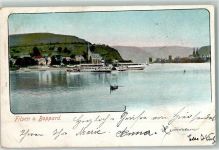 56341 W5424 Filsen 1900 Gebrauchsspuren Rhein Raddampfer Lithographie