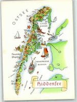 18565 O2359 Insel Hiddensee - Karte Hiddensee Zeichnung A. Hoppe