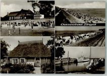 18374 O4241 Zingst , Ostseebad - Reethaus Strand Strandkörbe Schiff