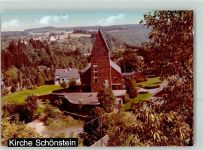 57537 W5248 Schönstein , Sieg FOTO KEINE AK Kirche Schönstein Ort handschriftlich