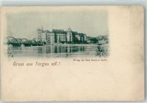 04860 O7290 Torgau - Schloss Hartenfels mit Elbbrücke