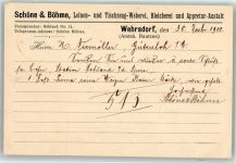 02689 O8608 Wehrsdorf 1908 KEINE AK Schöne und Böhme Weberei Geschäftskorrespondenz