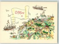 18209 O2560 Bad Doberan - Vogelschau Ostsee II sign. A. Hoppe