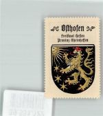 67574 W6522 Osthofen , Rheinhess Vignette Klebemarke Stadtwappen Osthofen Kaffee Hag Nr.14