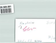 74889 W6920 Sinsheim , Elsenz FOTO KEINE AK Foto Original aus Archiv eines Ansichtskartenverlags Ort handschriftlich
