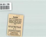 31157 W3203 Sarstedt Vignette Klebemarke Stadtwappen Sarstedt Kaffee Hag Nr.33