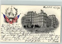 Washington D.C. 1900 Lithographie Denkmal Peace State.War and Navy Building
