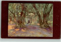 Blida 1939 Künstlerkarte Le Bois sacra Sidi Yakoub