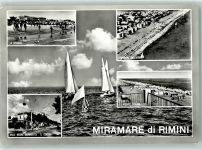 47045 Miramare di Rimini Foto AK Schwimmbad Fliegeraufnahme