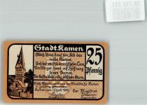 59174 W4708 Kamen , Westf 1920 Notgeldschein 25 Pfennig Nr. 153383