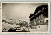 Saragossa Zaragoza 1953 Foto AK Hotel Candanchu Winter Auto
