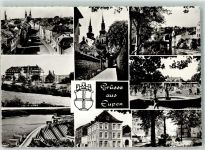 Eupen Foto AK Schwimmbad Kirche Talsperre