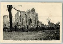 Langemark Langemarck Foto AK Kirche WK I zerstört