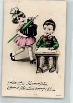 Kinder Schule Schreibfeder Tintenfass 1927