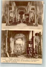 Ypres Ypern / Ieper - Kirche Sainte-Pierre vor und nach der Bombardierung