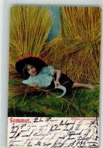 Sommer Kind als Schnitter PF. Serie Jahreszeiten Jahreszeit 1907