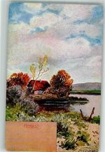 Herbst Landschaft sign. Splitgerber Jahreszeit Künstlerkarte