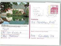 33790 W4802 Halle Westf. 1987 Ganzsache Wasserschloss
