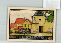 07806 O6710 Neustadt an der Orla 1921 Notgeldschein Gutschein über 50 Pfennig Neustadt um 1650 Tucher Gerber