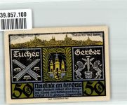 07806 O6710 Neustadt an der Orla 1921 Notgeldschein Gutschein über 50 Pfennig Neustadt um 1650 Tucher Gerber