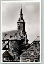 95659 W8594 Arzberg , Oberfr Foto AK Ev. Kirche Pulverturm