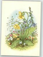 sign. Laabs Schlüsselblume Kunstverlag Gerbig u. Co. Blinde Künstlerkarte