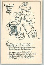 Vasenol-Kinderpostkarte Ausmalkarte Künstlerkarte
