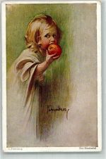 Kind mit Apfel Verlag Wiechmann Nr.538 Fahrenkrog, L. Künstlerkarte