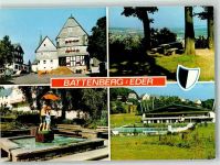 35088 W3559 Battenberg Eder - Hänsel u. Gretel Brunnen Freibad Oldtimer