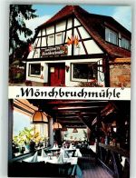 64546 W6082 Mörfelden Werbe AK Hotel Gasthaus Mönchbruchmühle
