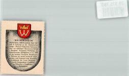 97990 W6992 Weikersheim Vignette Wappensammelmarke mit Chronik Nr. 521 Deutscher Heimatdienst