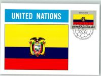 Quito 1984 Sonderstempel Wappen Flaggen der Nationen Briefmarke Bildseite