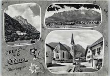 83451 W8235 Piding - Kirche, Ortsansicht, Schloß Staufeneck, Lattengebirge