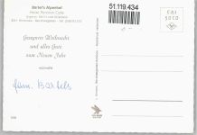83486 W8243 Hintersee b Berchtesgaden - Winter- Karte, Bartel's Alpenhof