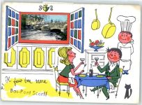 56620 Pont-Scorff Gebrauchsspuren Leporello, Gaststätte, Brücke