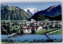 Interlaken , Eisenbahn Motiv Künstlerkarte