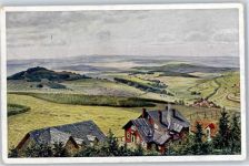 63679 W6479 Schotten , Hess Künstlerkarte Blick vom Hoherodskopf sign. K.Lindegreen