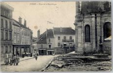 70500 Jussey 1907 - Kirche Geschäft Place de la Republique