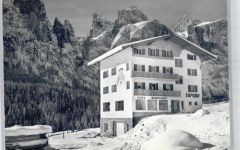 31030 Colfosco Foto AK Südtirol Hotel Europa Winter-Karte