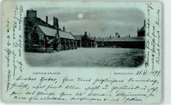 Manchester 1899 - Chetham College Mondschein-AK