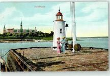 Helsingör Helsingør Lithographie Leuchtturm Kirche
