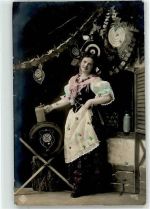 Frau Bierkrug Zielscheiben Schützen Foto AK