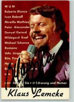 Klaus Lemcke Autogramm origin. Unterschrift Schlagersänger KEINE AK