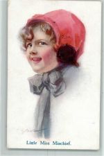 Little Miss Mischief Kind mit Mütze AK Barber, C. 1913