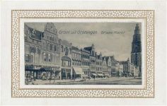 9711 Groningen - Groningen (Niederlande) Leporello Groote Markt, diverse Handlungen I-II (Stauchung, kleine Abschürfung Ecke VS)